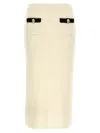 Alessandra Rich Alpaca Midi Skirt In Neutral