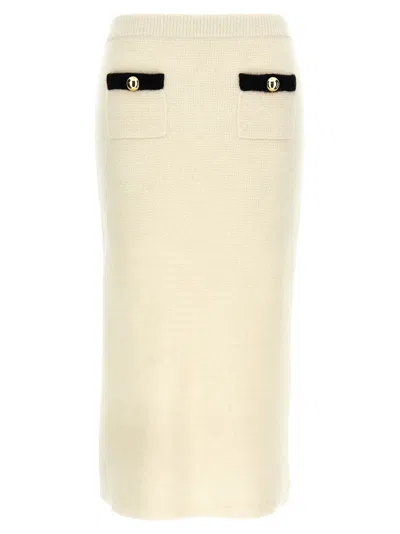 Alessandra Rich Women Alpaca Midi Skirt In Neutral