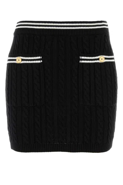 Alessandra Rich Women's Black Cotton Mini Skirt