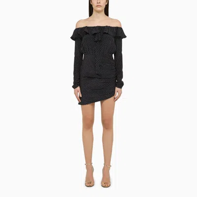 Alessandra Rich Women's Blue Silk Minidress With Polka Dots