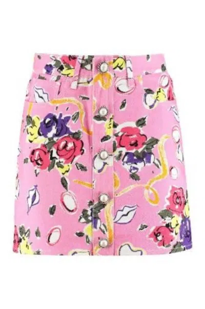 Alessandra Rich Women's Bouclé Knit Mini Skirt In Pink Multi