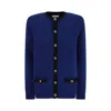 Alessandra Rich Alpaca Cardigan Sweater, Cardigans Blue In Blue