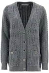 Alessandra Rich Cardigan Oversize In Grey