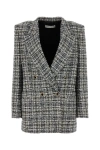 Alessandra Rich Women Embroidered Tweed Oversize Blazer In Multicolor