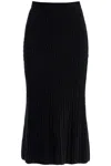 Alessandra Rich Knitted Wool Maxi Skirt In Nero