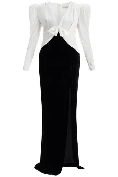 ALESSANDRA RICH WOMEN'S LONG SILK AND VELVET DRESS
