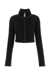 Alessandra Rich Embellished Ribbed-knit Cardigan In Multicolor