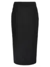 Alessandra Rich Midi Tweed Boucl Skirt In Black