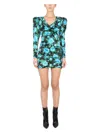 Alessandra Rich Silk Mini Dress In Multicolour