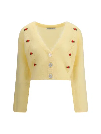 ALESSANDRA RICH ALESSANDRA RICH WOMEN MOHAIR CARDIGAN WITH EMBROIDERY