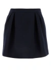 Alessandra Rich Pleated Mini Skirt In Blue