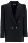 Alessandra Rich Oversized Double-bre In Black