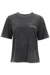 Alessandra Rich Crystal-embellished Graphic-print T-shirt In Grey