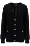 Alessandra Rich Oversized Wool Cardigan In Nero