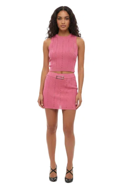 Alessandra Rich Women Pink Embellished Mini Skirt