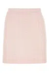 Alessandra Rich Checked Tweed Mini Skirt With Sequin Embellishment In Pink