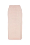 Alessandra Rich Squin Embellished Tweed Midi Skirt In Pink