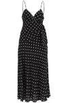 Alessandra Rich Women's Polka Dot Slip Dress With Studs And Rhinestones In Black