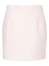 Alessandra Rich Checked Tweed Mini Skirt With Sequin Embellishment In Powder