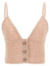 Alessandra Rich Sequin-embellished Wool Blend Tank Top In Pink