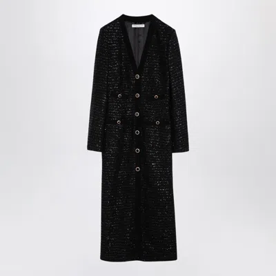 Alessandra Rich Women's Sequin Tweed Midi Dress With Buttons