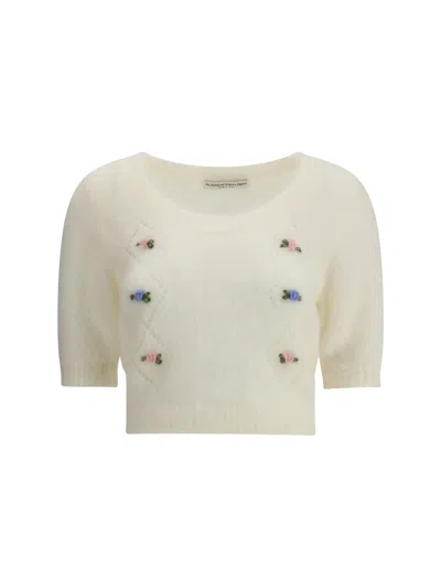 ALESSANDRA RICH ALESSANDRA RICH WOMEN SHORT SLEEVE MOHAIR SWEATER