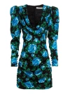Alessandra Rich Silk Mini Dress In Multicolor