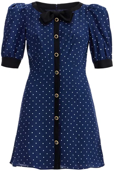 ALESSANDRA RICH WOMEN'S SILK POLKA DOT MINI DRESS