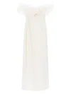 Alessandra Rich Strapless Dress With Organza Details In White
