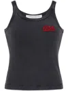 Alessandra Rich Canotta Con Applicazione Logo In Grey
