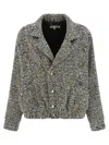 Alessandra Rich Women Tweed Bomber Jacket In Gray
