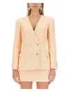 Alessandra Rich Tweed Jacket Featuring Button Detailing In Yellow