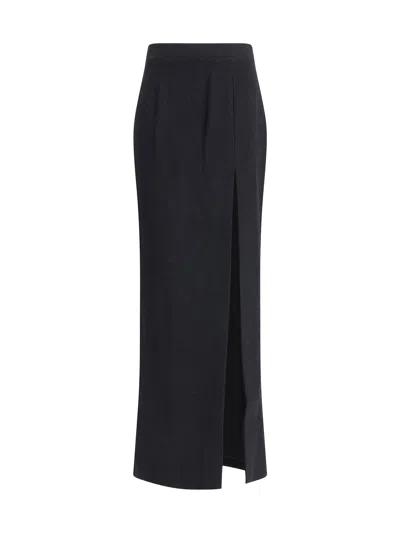 Alessandra Rich Women Tweed Long Skirt In Blue