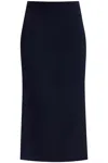 Alessandra Rich Virgin Wool Midi Skirt In Blue
