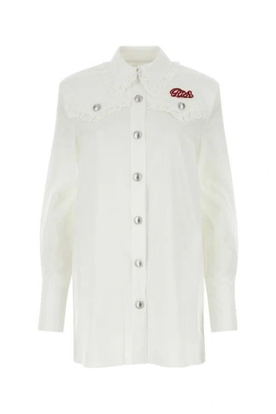 ALESSANDRA RICH ALESSANDRA RICH WOMEN WHITE POPLIN SHIRT DRESS