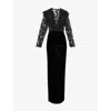 Alessandra Rich Women Velvet And Lace Dress In Black