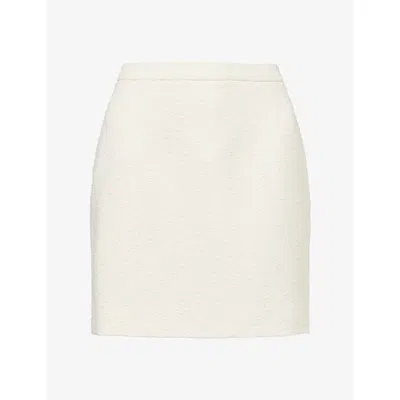 Alessandra Rich Womens Bouclé-tweed Cotton Mini Skirt Ivory