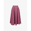 Alessandra Rich Wool-blend Tweed Embellished Midi Skirt In Purple