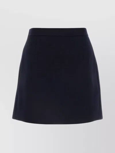 Alessandra Rich Wool A-line High-waisted Mini Skirt In Blue