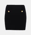 Alessandra Rich Wool And Cashmere Miniskirt In Black