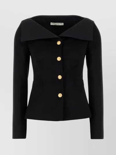 ALESSANDRA RICH WOOL BLAZER TAILORED GOLD BUTTONS
