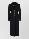 Alessandra Rich Wool Blend Coat Button Detailing In Black