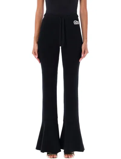 Alessandra Rich Wool Blend Knitted Trousers In Black