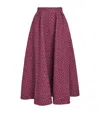 Alessandra Rich Wool-blend Tweed Embellished Midi Skirt In Pink