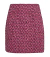 Alessandra Rich Wool-blend Tweed Embellished Mini Skirt In Pink