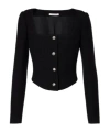 Alessandra Rich Wool-blend Twill Boucle Jacket In Black