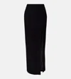 Alessandra Rich Long Skirt In Black Virgin Wool Blend Women In Black