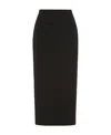 Alessandra Rich Knitted Wool Maxi Skirt In Black