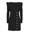 Alessandra Rich Button-embellished Wool-blend Mini Dress In Black