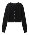 Alessandra Rich Cable-knit Wool Cardigan In Black
